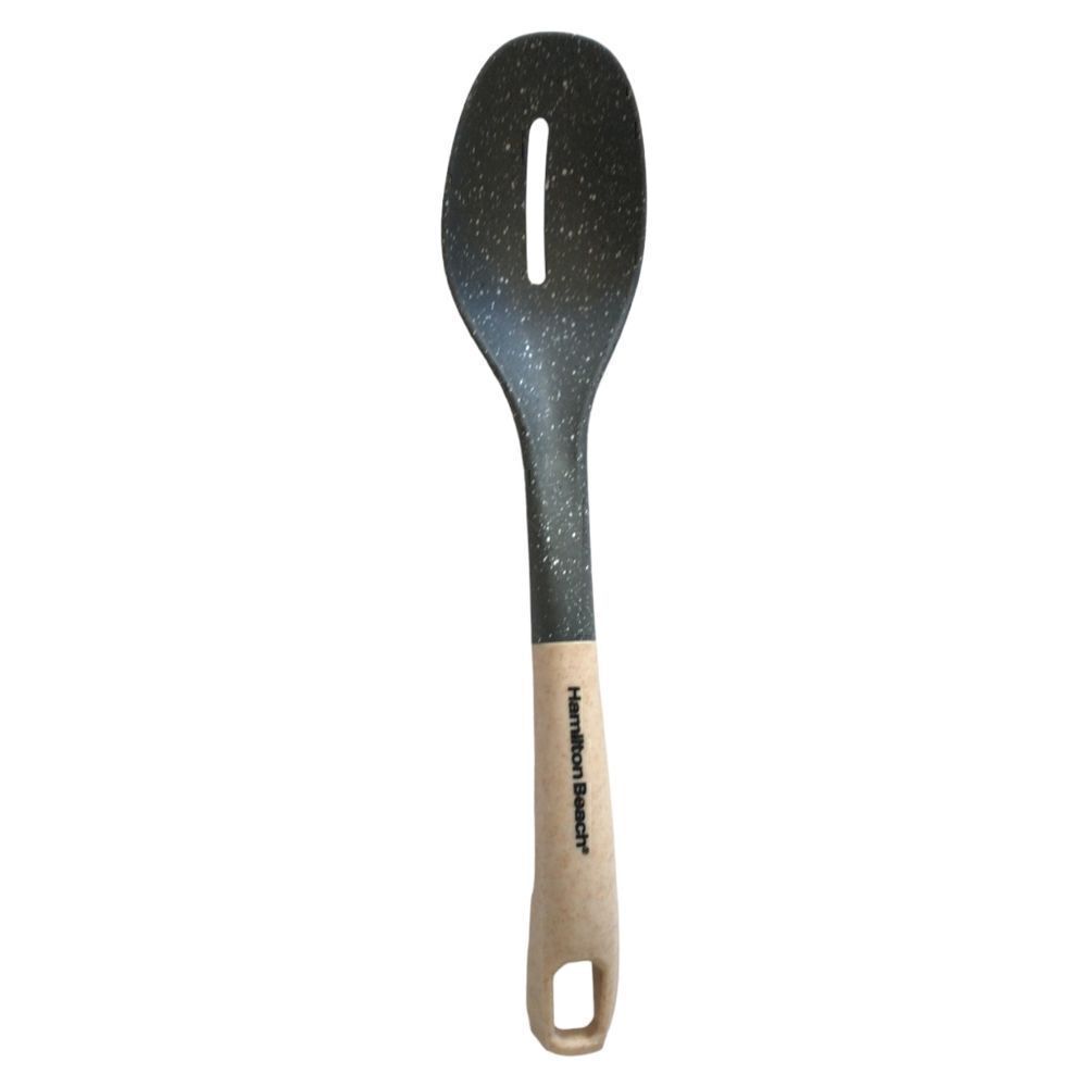 Nylon Slotted Cooking Spoon Utensil Hamilton Beach Speckled Gray Beige Large